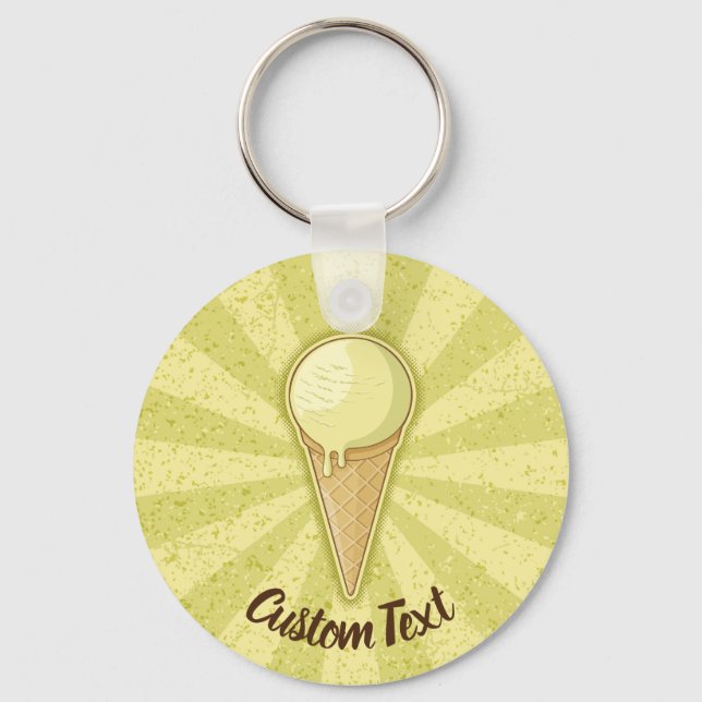 One Ball Ice Cream Cone Keychain (Front)
