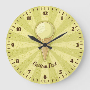 One Ball Ice Cream Cone Large Clock