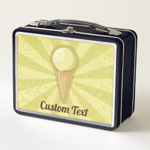 One Ball Ice Cream Cone Metal Lunch Box