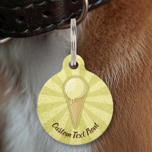 One Ball Ice Cream Cone Pet Tag