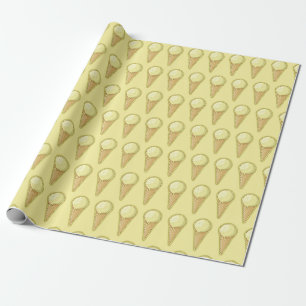 One Ball Ice Cream Cone Wrapping Paper