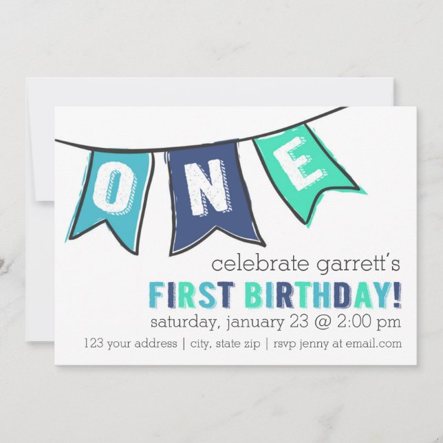 One Banner Invitation - Boy (Front)
