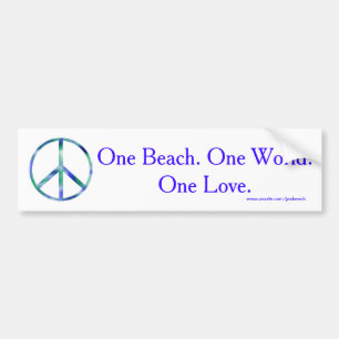 One Beach, One World, One Love Bumper Sticker