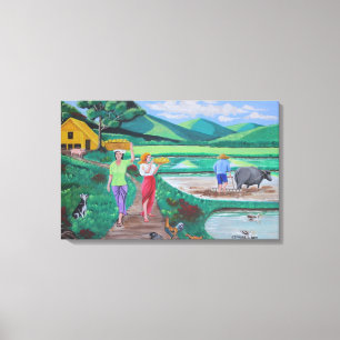 One Beautiful Morning in the Farm Canvas Print