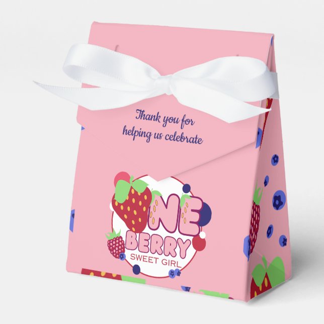 One Berry Sweet Girl Party Favour Box (Front Side)