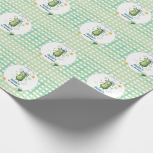 One Big Dill Pickle First Birthday Blue Wrapping Paper