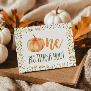 One Big Thank You Pumpkin 1st Birthday Thank You
