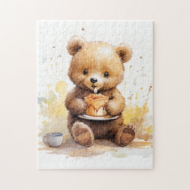 one birtyday ear cake, Cute Bear Jigsaw Puzzle (Vertical)
