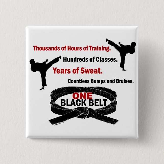 ONE Black Belt 1 KARATE T-SHIRTS & APPAREL 15 Cm Square Badge (Front)