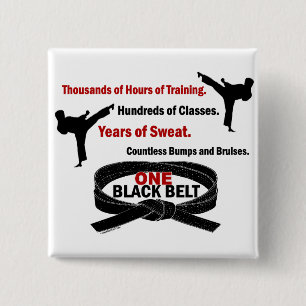 ONE Black Belt 1 KARATE T-SHIRTS & APPAREL 15 Cm Square Badge