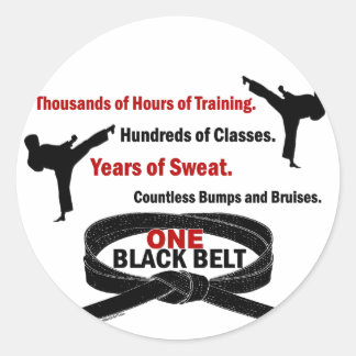 ONE Black Belt 1 KARATE T-SHIRTS & APPAREL Classic Round Sticker