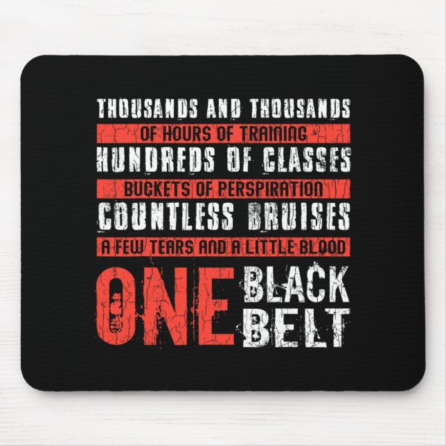 One Black Belt Funny Martial Arts Karate Taekwondo Mouse Mat (Front)