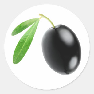 One black olive classic round sticker