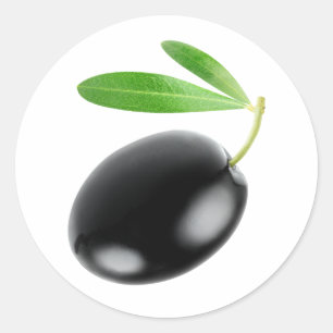 One black olive classic round sticker