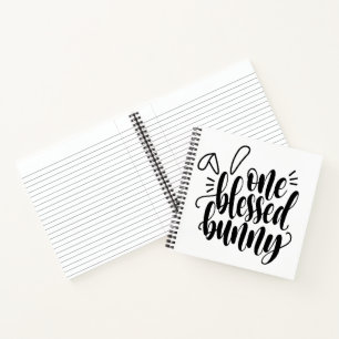 One Blessed Bunny Easter Typography Notebook