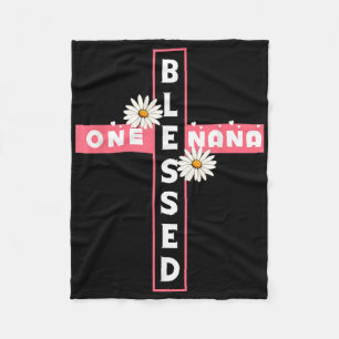 One Blessed Grandma Nonna Gigi Granny Nana Mama Je Fleece Blanket
