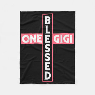 One Blessed Grandma Nonna Gigi Granny Nana Mama Je Fleece Blanket