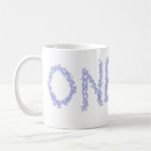 One blue glitter boy modern 1st birthday  coffee mug
