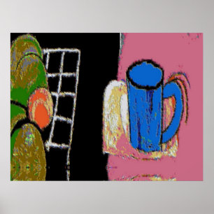 One Blue Mug Poster
