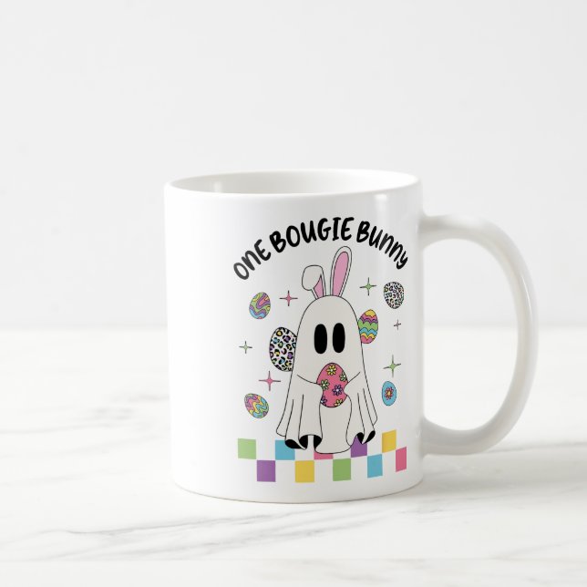 One Boojee Bunny Funny Boo Ghost Happy Easter Day  Coffee Mug (Right)