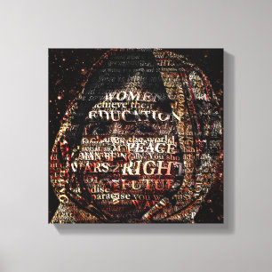 One book, one pen, one child, and one teacher can canvas print
