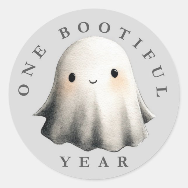 One Bootiful Year Ghost First Birthday Sticker (Front)