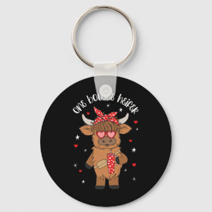 One Boujee Heifer Cow Tumbler Happy Valentines Day Key Ring