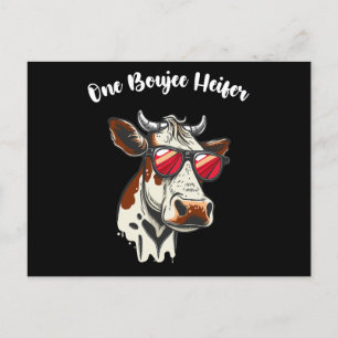 One Boujee Heifer Funny Cow Vintage Retro Postcard