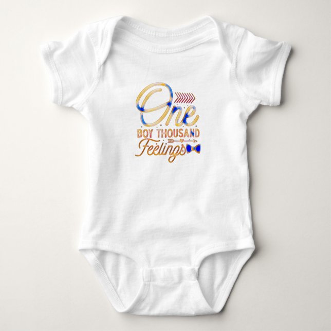 One Boy Thousand Feelings Baby Bodysuit (Front)