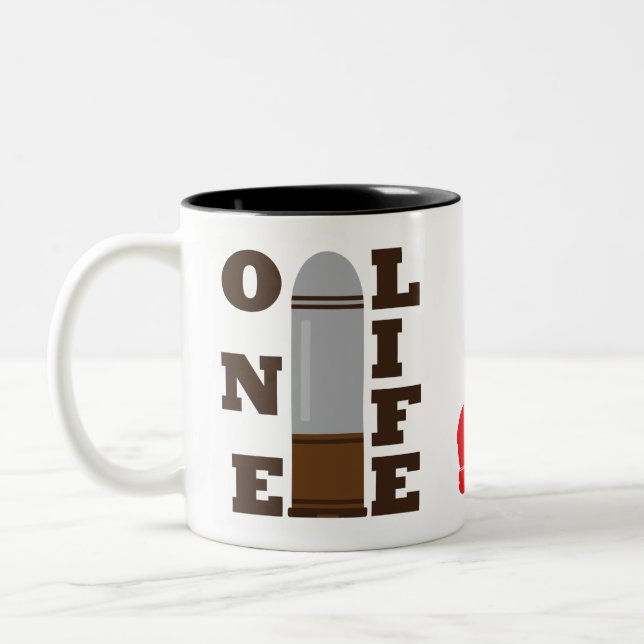 One Bullet Killed One Life with family Two-Tone Coffee Mug (Left)