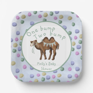 One bump Two bump Twin Baby Shower Paper Plate