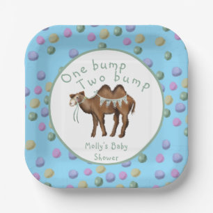One bump Two bump Twin Baby Shower Paper Plate
