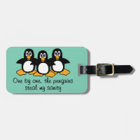 One by One The Penguins Funny Saying Design