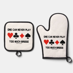 One Can Never Play Too Much Bridge Four Card Suits Oven Mitt & Pot Holder Set