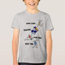 One Can Toucan Red Can Blue Can Kids Shirt