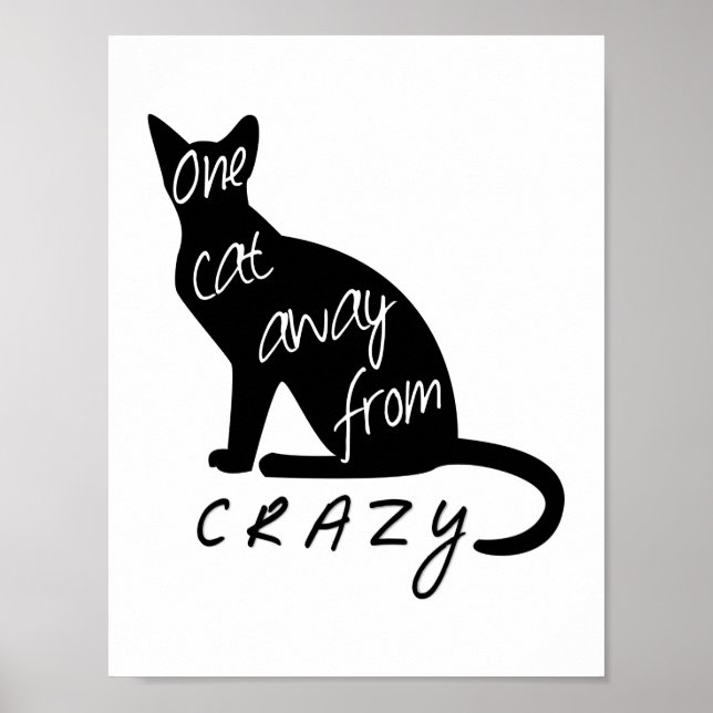 One cat away from CRAZY Poster (Front)