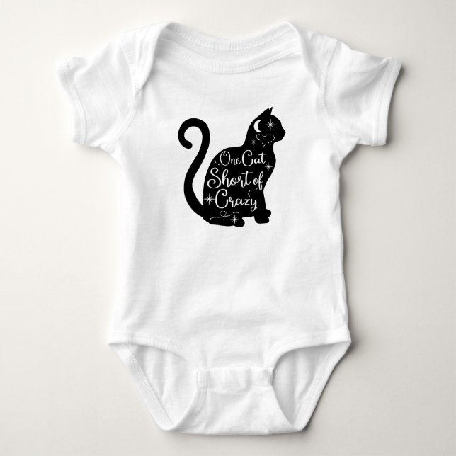 One Cat Short of Crazy Baby Bodysuit (Front)