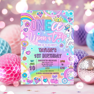 One-ce Upon A Time Fairytale Princess 1st Birthday Invitation