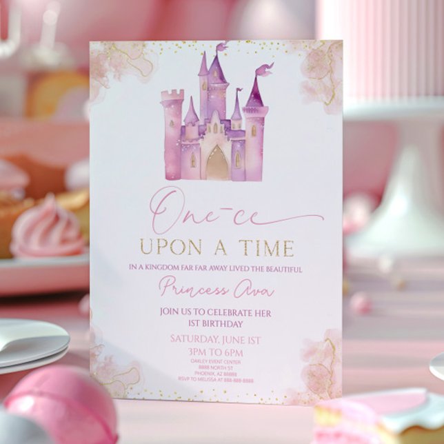 One-ce Upon A Time Princess 1st Birthday Party Invitation (Creator Uploaded)
