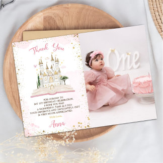 One-ce Upon A Time Princess 1st Party Photo Thank You Card