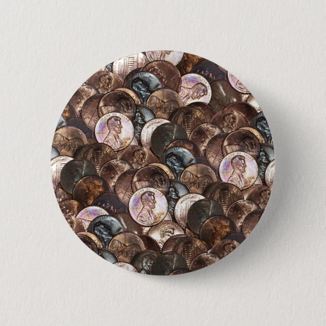 One Cent Penny Spread Background 6 Cm Round Badge (Front)