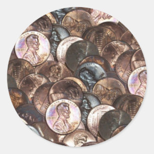 One Cent Penny Spread Background Classic Round Sticker