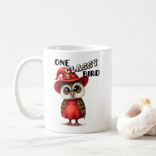 One classy bird, owl lover gift coffee mug