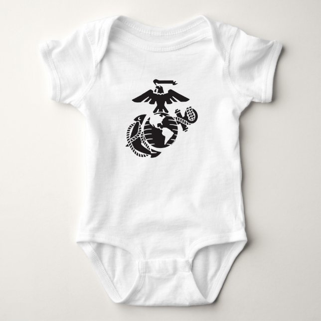 One-Colour EGA - Black Baby Bodysuit (Front)