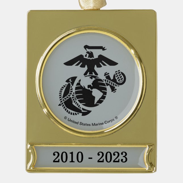 One-Colour EGA - Black Gold Plated Banner Ornament (Front)