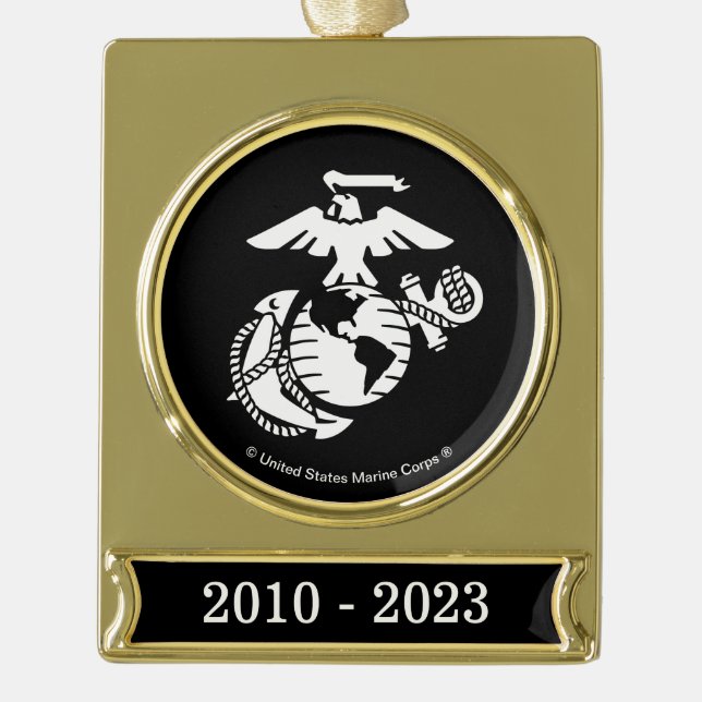 One-Colour EGA - White Gold Plated Banner Ornament (Front)