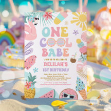 One Cool Babe Tropical Summer 1st Birthday Party