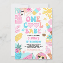 One Cool Babe Tropical Summer 1st Birthday Party
