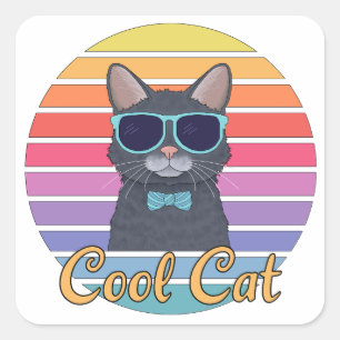 One Cool Cat Square Sticker