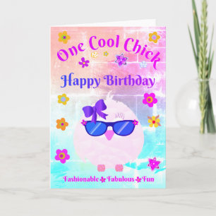 One Cool Chick Happy Birthday Card